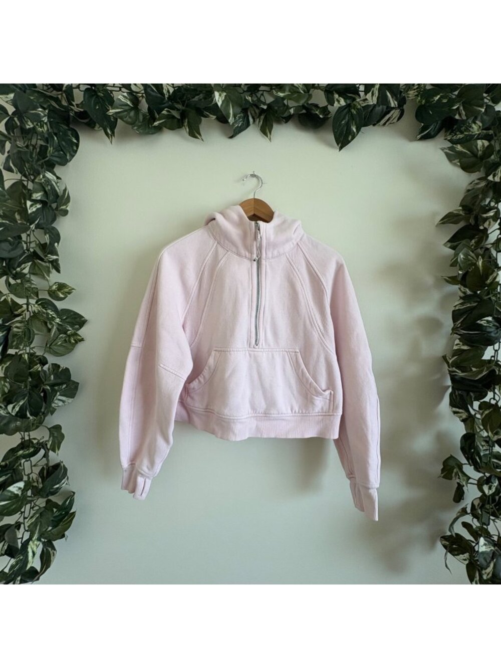 Lululemon Athletic Scuba Oversized 1/2 Zip Hoodie Feather Pink Women’s Sz XS/S